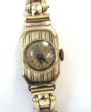 Vintage.  585 14k Yellow Gold Case Mechanical Wristwatch Spares/repairs - H29