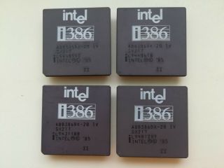 Intel A80386dx - 20 Iv,  386dx,  Sx217,  Double Sigma,  Vintage Cpu,  Gold,  Top Cond