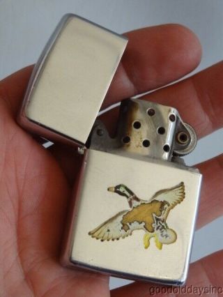 Vintage 1951 Zippo Lighter Town & Country Duck Hunting Insert