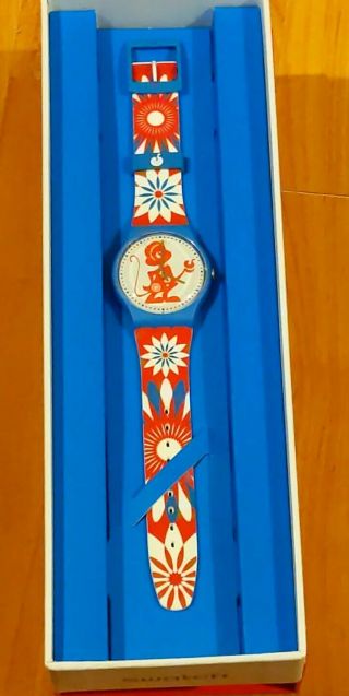 Swatch Lucky Monkey Chinese Year Silicon Watch 42mm Suoz203