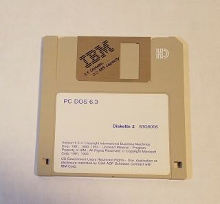 Vintage IBM PC DOS 6.  3 Software Operating System 1994 3.  5  (Disks 2 - 5) 3