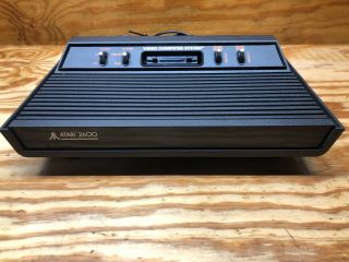 Atari 2600 Console Only All Black 4 Switch System Vintage Cx - 2600 A