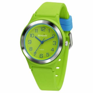 Sinar Jugenduhr Armbanduhr Analog Quarz Jungen Silikonband Xb - 48 - 13 Grün Blau