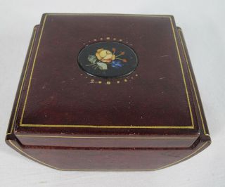 Vintage Stone Pietra Dura Leather/wood Cigarette Humidor Desk Top Box Nr Yqz