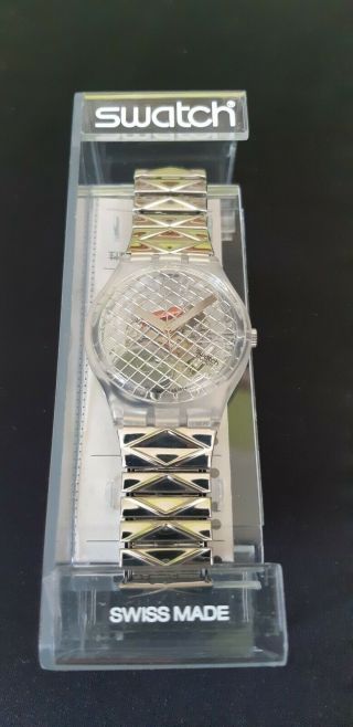 Orologio Swatch Silver Net 1995 - Nuovo - Da Collezione - Gk186 - Small