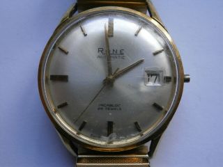 Vintage Gents Wristwatch Rone Automatic Watch Spares Eta 2452 Swiss