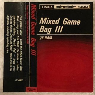 Rare Vintage Video Game Computer Timex Sinclair 1000 Tape Mixed Game Bag Iii