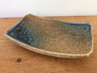 Vtg Japanese Earthenware Stoneware Glazed Studio Art Pottery Soap Offering Dish