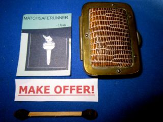 Antique Leather Purse Type Match Holder Vesta Case Match Safe Striker