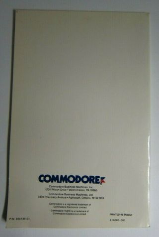 Commodore 1541 - II Disk Drive User ' s Guide (User guide only no hardware) C64/C128 3