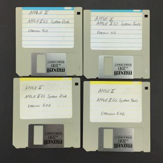Vintage Apple Iigs System Disks 4.  0 & 5.  02 Backup Floppy Disks