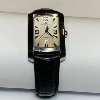 Men’s Baume & Mercier Stainless Automatic Date Hidden Clasp Wrist Watch 65308