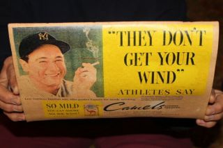 Vintage 1930s Lou Gehrig Camel Cigarettes York Yankees Baseball Gas Oil Sign 2