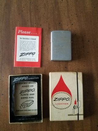 Vintage Zippo Lighter No 250 High Polish Inscribed Has Box And Insert