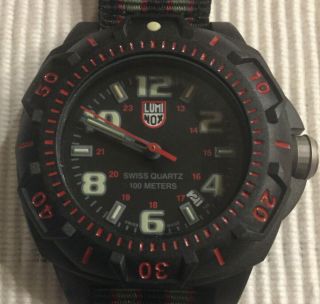 Luminox Sentry Black/red Swiss Watch Xl.  0215.  Sl