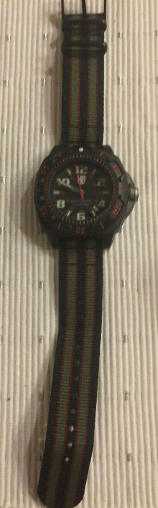 LUMINOX Sentry Black/Red Swiss Watch XL.  0215.  SL 2