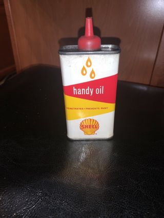 Vintage Shell Handy Oil Tin Can 4 Oz