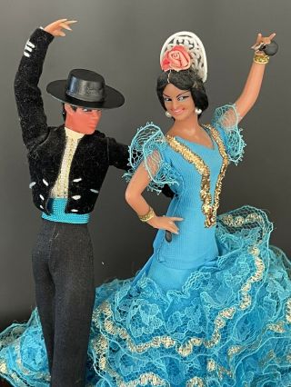 Vintage Marin Chiclana Espana Couple Dancing Flamenco Dancers 8”