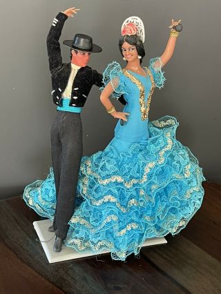 Vintage Marin Chiclana Espana Couple Dancing Flamenco Dancers 8” 2