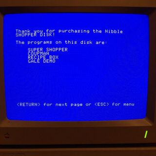 Vintage Apple IIe IIc IIGS floppy disk - Nibble Software SHOPPER 2