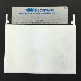 Vintage Apple IIe IIc IIGS floppy disk - Nibble Software SHOPPER 3