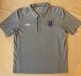 England National Team Polo Shirt Soccer Football Umbro Xl Blue Vintage