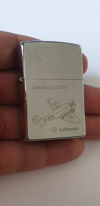 Old And Rare Zippo Lighter 2002 Lufthansa Junkers Ju 52/3 M