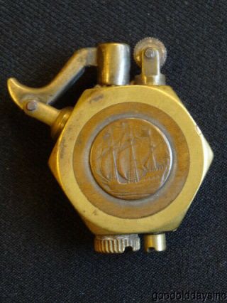 Wwi Trench Art Nut Lighter W Lift Arm & King George Coin - Copper & Brass
