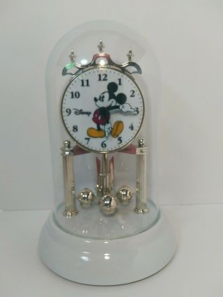 Rare Vintage Authentic Disney Mickey Mouse Anniversary Clock Porcelain Base.