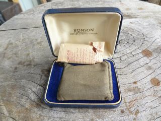 Vintage Ronson Sterling Silver Cigarette Lighter With Box,