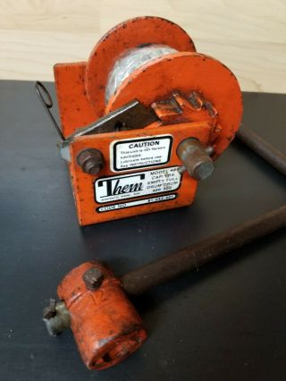 Thern 401 Hand Winch 500 Lbs Vintage Made In Usa