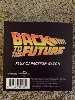 Flux Capacitor Wristwatch Back to the Future ThinkGeek Box Papers Work 2