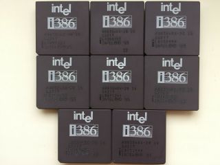 Intel A80386dx - 20 Iv,  386dx,  Sx217,  No Double Sigma,  Vintage Cpu,  Gold,  Top Cond