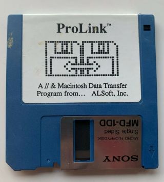 Vintage Mac Software Prolink Apple Ii & Macintosh Data Transfer Program Alsoft