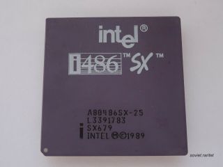 Vintage Gold Ceramic 486 Cpu Intel A80486sx - 25 Sx679