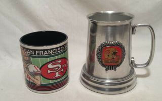 Vintage San Francisco 49ers 1984 World Champs Pewter Tankard & Coffee Cup