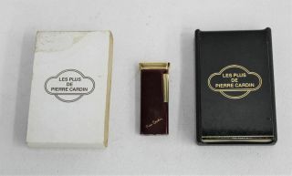 Pierre Cardin Vintage Red & Gold Tone Cigarette Lighter W Box Pb - 0450/10