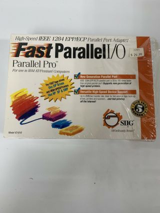 Siig Fast Parallel I/o Parallel Pro,  8 Bit Isa Adapter - Open Box