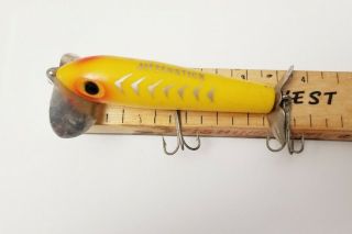 Vintage Fred Arbogast Yellow Shore Jitterstick Akron Ohio Fishing Lure