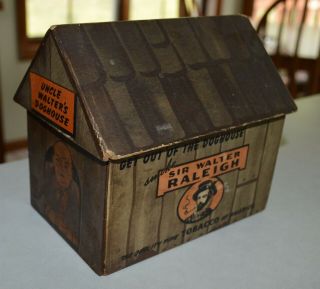 Rare Cardboard Sir Walter Raleigh Uncle Walters Dog House Radio Show Tobacco Box