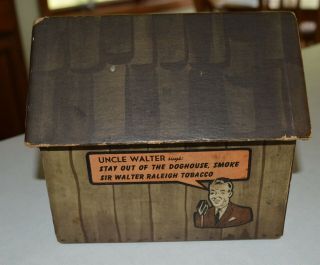 RARE Cardboard Sir Walter Raleigh Uncle Walters Dog House Radio show Tobacco box 3