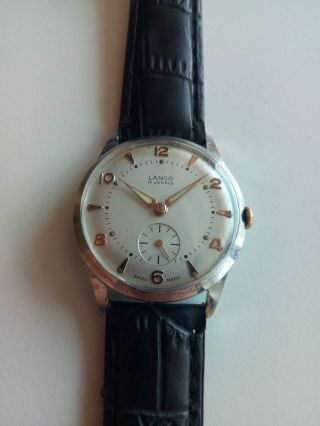 Antique Lanco 1022,  15 Jewels,  Wristwatch Swiss Made
