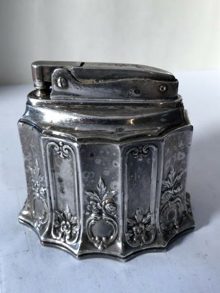Vintage Ronson Colonial Table Lighter Silver Plate
