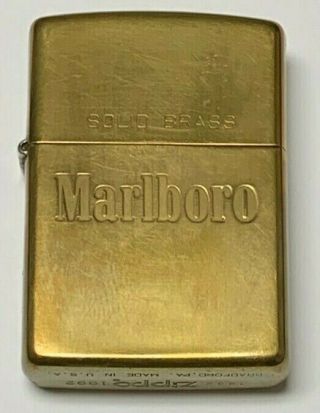 Vintage Zippo 1992 Marlboro Solid Brass Lighter | | Very Rare Brass