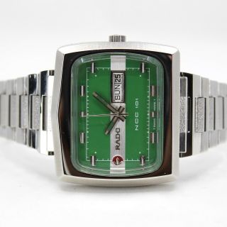 Vintage Rado Ncc 101 Green Dial Automatic 25 Jewels Watch (nos W/stickers)