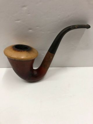 Vintage Antique Calabash Meerschaum Tobacco Smoking Pipe Sherlock Holmes
