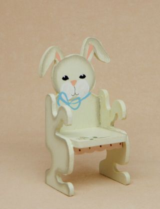 Vintage Pam Scott Bunny Rabbit Nursery Chair Artisan Dollhouse Miniature 1:12