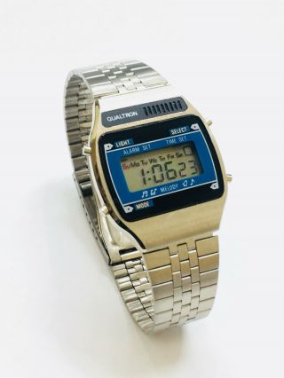 Vintage Qualtron Melody Lcd Alarm Chronograph Digital Wrist Watch (10550m)
