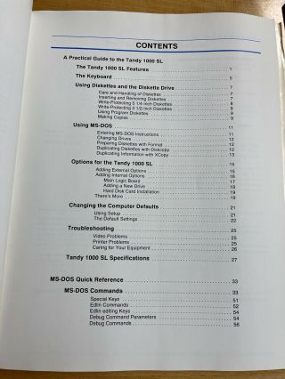 Radio Shack Tandy 1000 SL and 1000 TL Guide Manuals 2