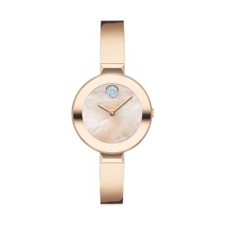 Movado Bold Rose Pvd Stainless Steel Bangle Ladies Watch 3600628